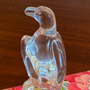 VTG HADELAND CLEAR CRYSTAL EAGLE PAPERWEIGHT SCULPTURE SIGNED